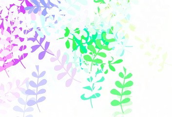Light Multicolor vector natural backdrop with leaves.