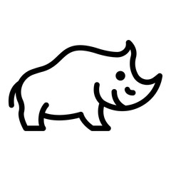 Big rhino icon. Outline big rhino vector icon for web design isolated on white background