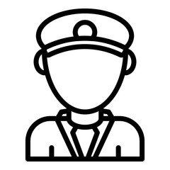 Train pilot icon. Outline train pilot vector icon for web design isolated on white background