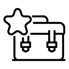 Office suitcase icon. Outline office suitcase vector icon for web design isolated on white background