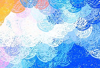 Light Blue, Red vector template with chaotic shapes.