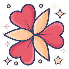 
Beautiful designed icon of alstroemeria flower, spring blossom 
