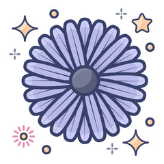 
Aster flower vector, flat editable icon
