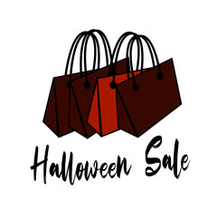
Halloween sale concept have bags isolated on white background.