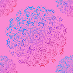 Ornamental seamless pattern with mandala. Vintage, paisley elements. Ornament. Traditional, Ethnic, Turkish, Indian motifs. Great for fabric and textile, wallpaper, packaging or any desired idea