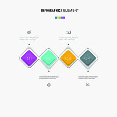 Minimalist and Modern Four step infographic element vector, can be used for presentation, pitch deck element