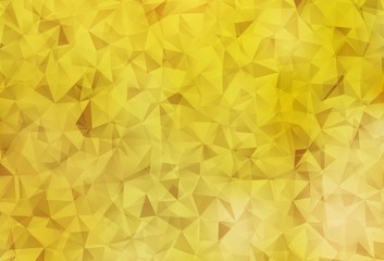 Dark Yellow vector gradient triangles template.