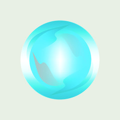 abstract blue sphere with drops