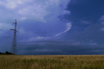 
storm clouds over the field