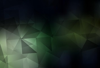 Fototapeta premium Dark Green vector triangle mosaic texture.