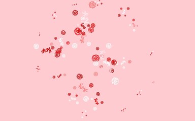 Light Pink vector elegant template with flowers, roses.