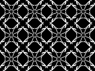 Fototapeta premium Seamless pattern design with floral background elements, beautiful ornaments, black, white, orange, pink, red, green, yellow, blue, gray, purple, brown