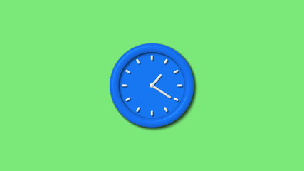 12 hours 3d wall clock icon on green background,Clock icon