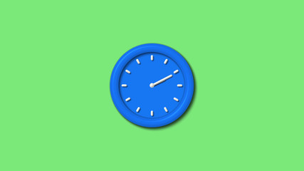 12 hours 3d wall clock icon on green background,Clock icon