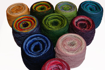 yarn balls of natural wool