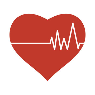 Icon Of Heart With Cardio Diagram