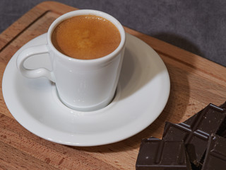 cup of espresso and chocolate 