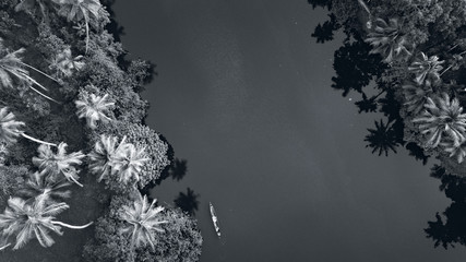 Boat on tropical river