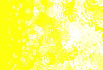 Abwaschbare Fototapete Light Yellow vector doodle layout with leaves. © smaria2015