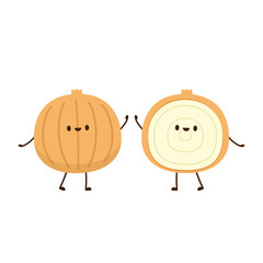 Onion character design. Onion on white background.