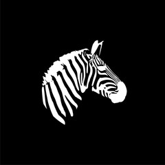 Zebra icon isolated on dark background