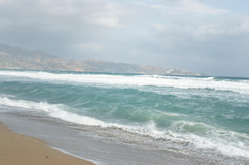 Fototapeta na wymiar beautiful Mediterranean sea in a storm