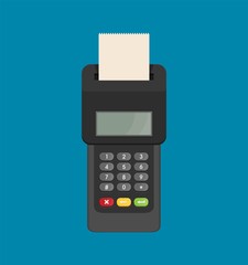 Pos terminal. Vector flat illustration