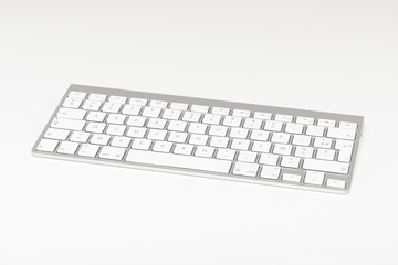 Clavier d'ordinateur sans fil sur fond blanc