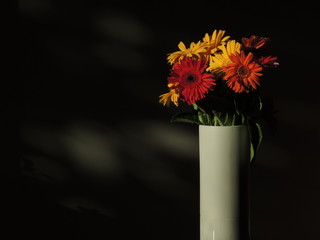A bouquet of flowers in vase