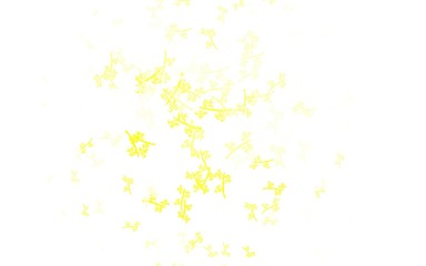 Light Green, Yellow vector doodle background with branches.