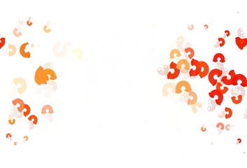 Light Orange vector texture with rainbows, clouds.