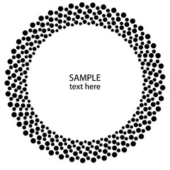 Halftone dots in circle form. Circular Music equalizer . Audio waves . Sound frequency . round logo . vector dotted frame . design element