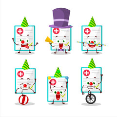 Cartoon character of medical payment with various circus shows