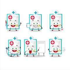 Doctor profession emoticon with medical payment cartoon character