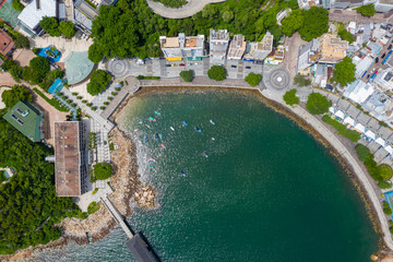 Stanley seafront in Hong Kong. - obrazy, fototapety, plakaty
