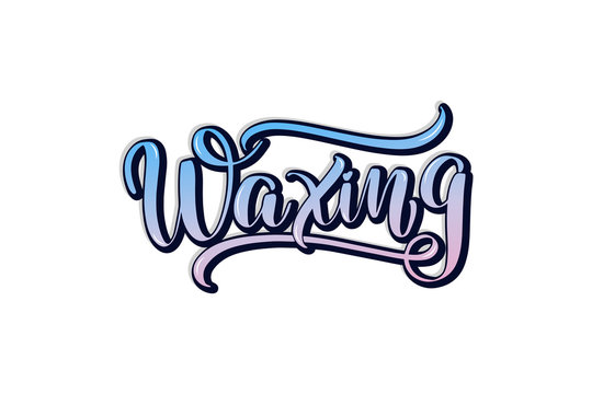 Waxing procedure lettering. Hand drawn vector illustration. 