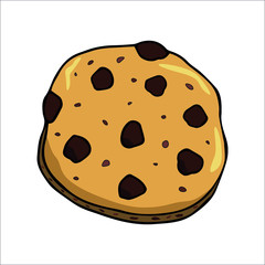 Chocolate cookie with on white background