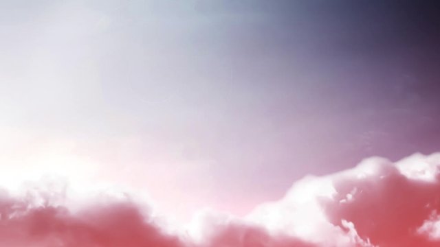 Creative 4K parallax video of the sky with moving clouds and sunlight against the background of the Yin Yang symbol spreading out to the sides. Meditation concept, open mind.