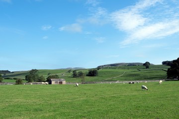 Fototapeta na wymiar View of the Norber Erratics, from Austwick farmland, Lancaster, England. 2