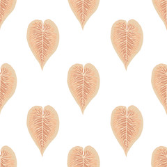 Sand Jungle seamless patterns. Terracotta dusty color pallet tropical plants and geometric abstract elements