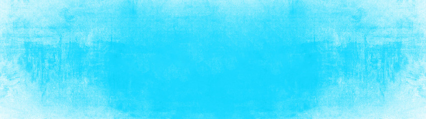Abstract grunge blue turquoise watercolor painted paper texture background banner panorama template