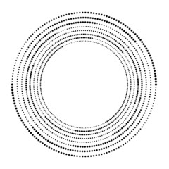 Halftone dots in circle form. round logo . vector dotted frame . design element