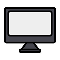 Computer icon vector illustration in Filled Line style for any projects