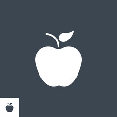 Apple related vector glyph icon. Isolated on black background. Vector illustration.