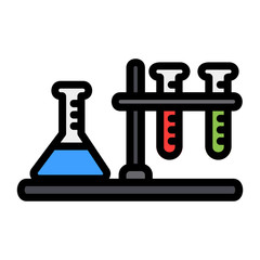 Laboratory icon vector illustration in Filled Line style for any projects