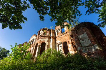 Fototapeta premium An old ruined Church in the Leningrad region, Russia.