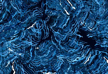 Dark BLUE vector background with bent lines.