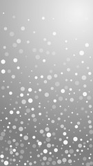 White dots Christmas background. Subtle flying sno