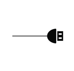 Simple vector of black USB cable.