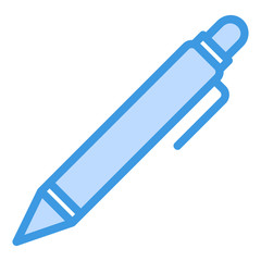 Pen icon vector illustration in blue style for any projects
